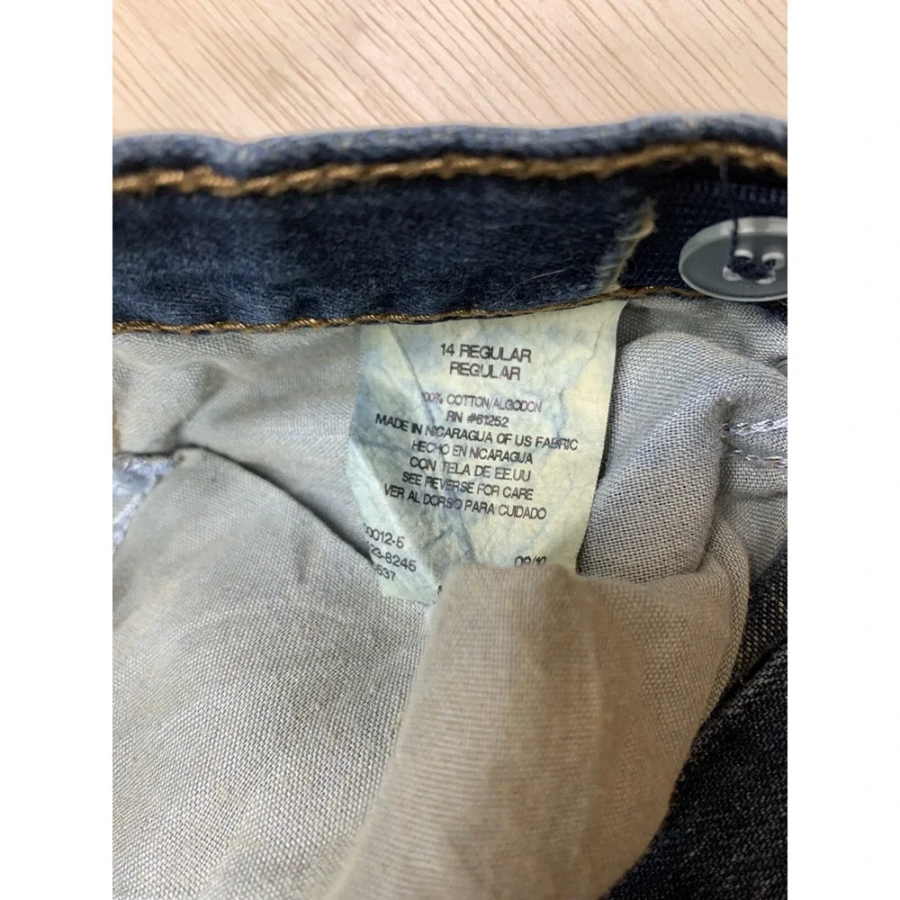 Arizona Boys Size 14 Regular (28x28) Slim Straight Leg Denim Jeans Blue Denim